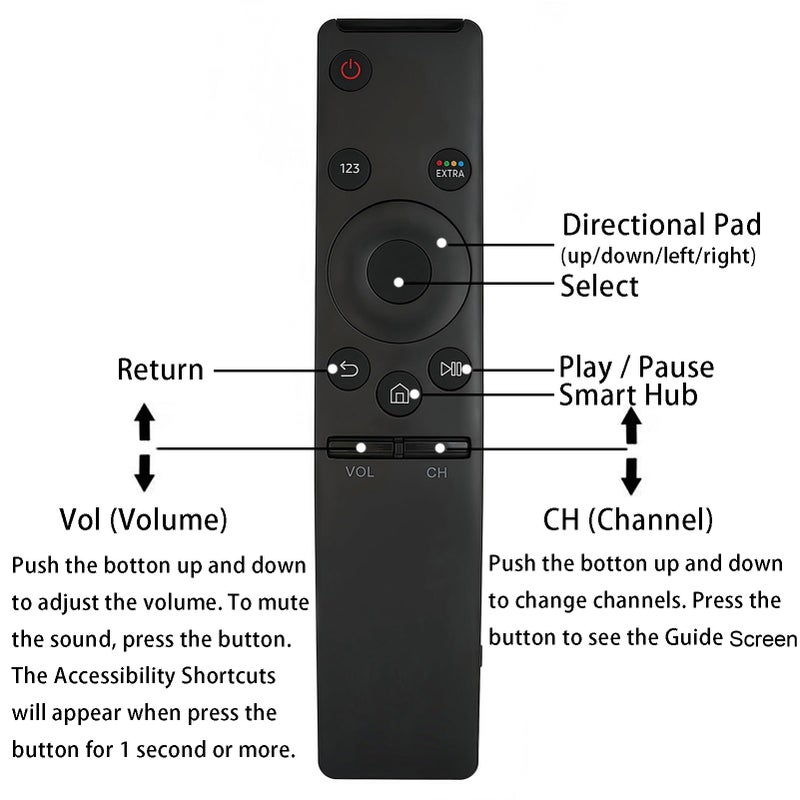 uehba New BN59-01259E Replaced Remote Compatible for Samsung TV UN40KU6290 UN65KU6290 UN40KU6290F UN55KU6290F UN60KU6290F UN70KU6290F UN50KU6290 UN55KU6290 UN60KU6290 UN43KU7000D UN49KU7000 UN70KU6290 - Image 2